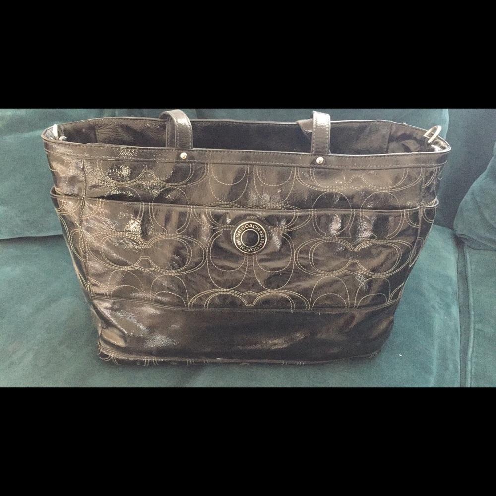 Black Diaper Bag made by Coach authentic like new
